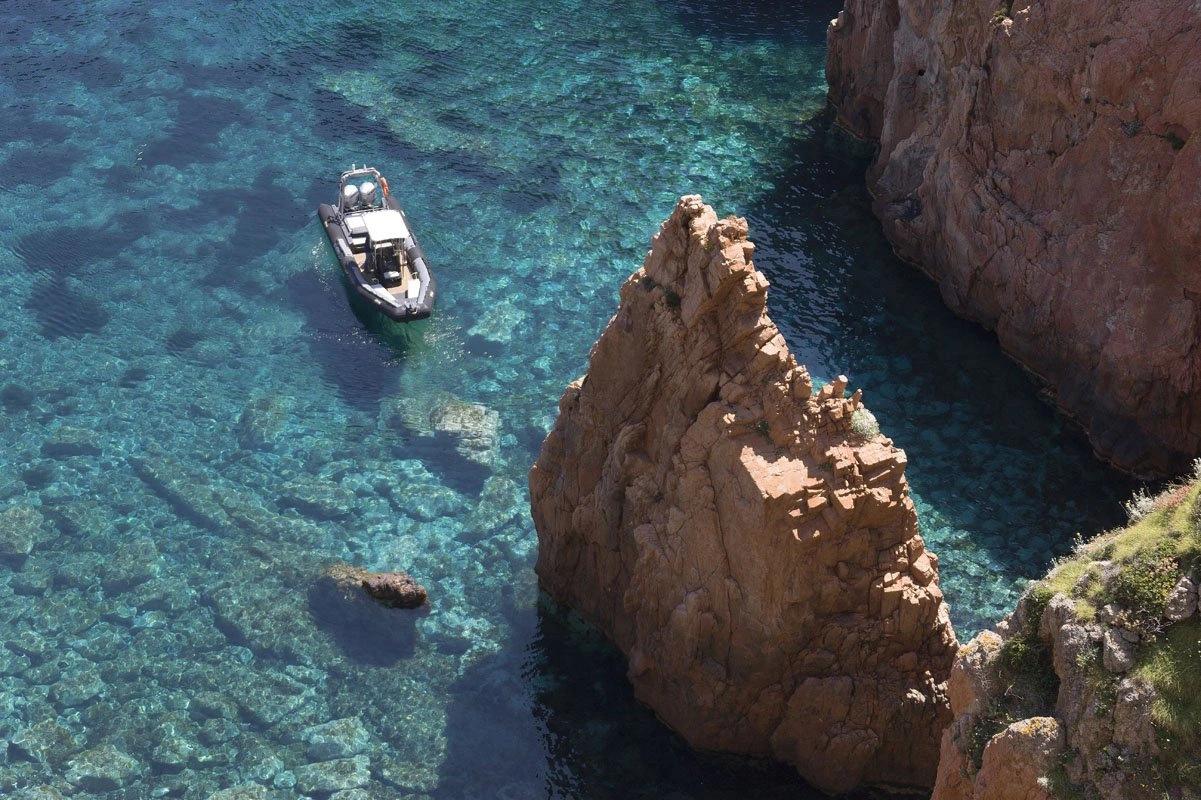 Balade en bateau à bord de semi-rigide dans le golfe de Porto
